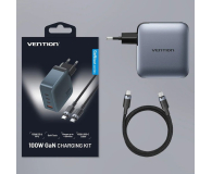 Vention Ładowarka 100W GaN 1x USB-A 3x USB-C + kabel USB-C do USB-C - 1543403 - zdjęcie 4